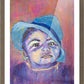 Framed Print of boy in blue hat.